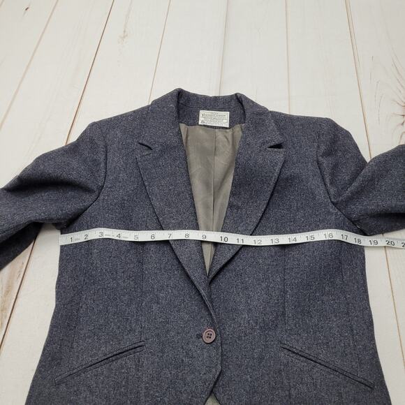 Vintage Pendleton gray wool crop blazer jacket tailored hourglass - Picture 5 of 7